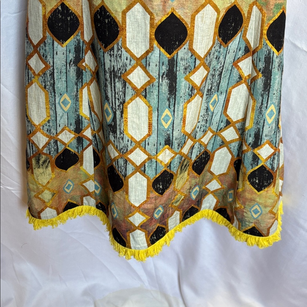 Christian Lacroix Multicolor Geometric Mini Dress with Fringe - Picture 6 of 8